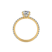 Bague diamant naturel coussin et diamants naturels ronds 1.00 carat or jaune Sofia